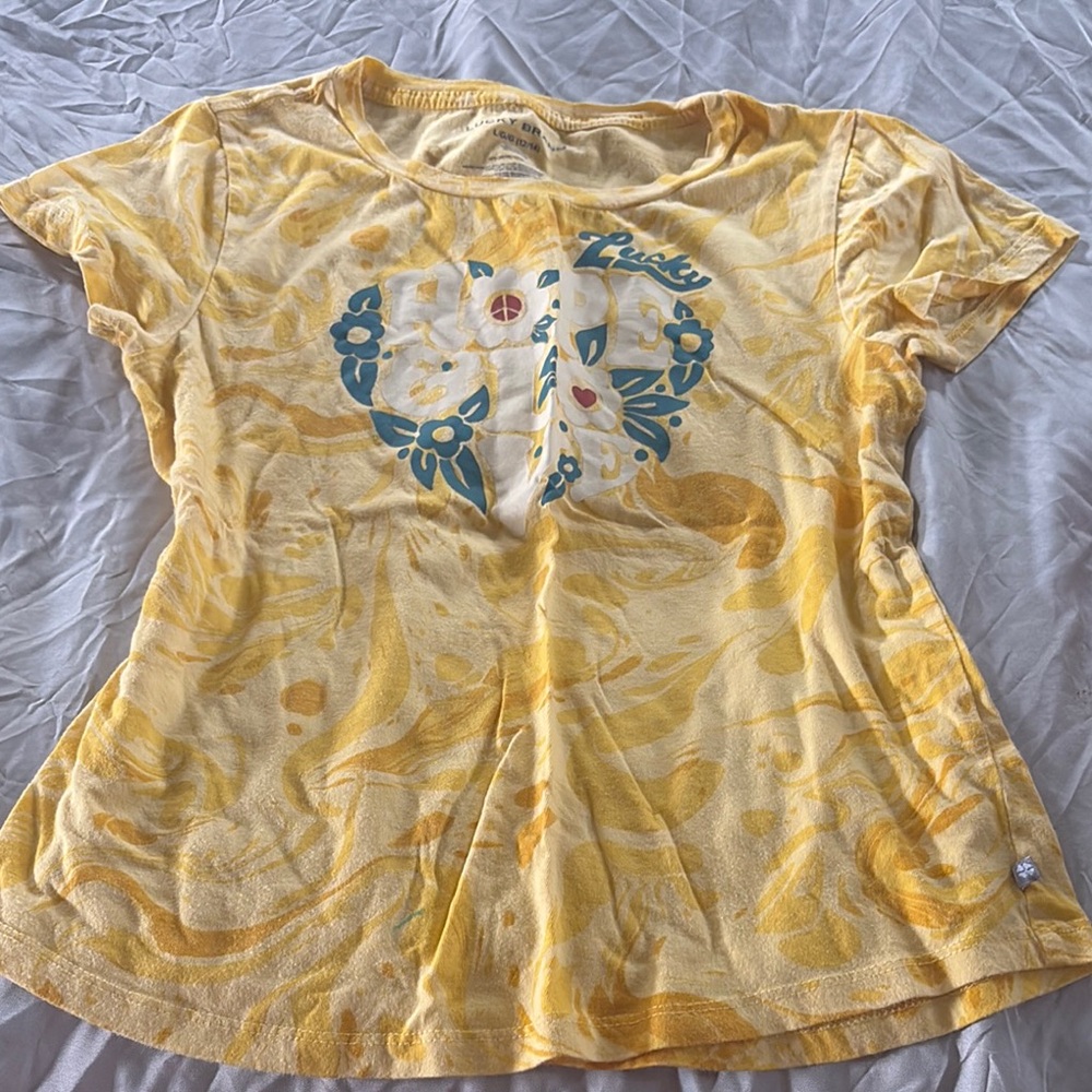 Lucky Brand Yellow Short Sleeve Tee